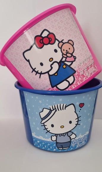 Balde de Pipoca Personalizado Hello Kitty e Dear Daniel