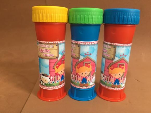 Bolinha de Sabão Personalizada Fazendinha