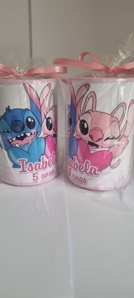 Cofrinho Personalizado Stitch e Angel