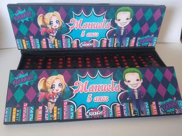 Domino Personalizado Arlequina e Coringa