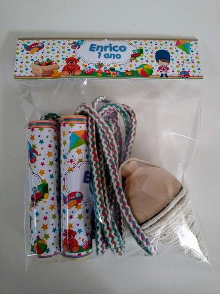 Kit Corda Personalizada e Pião Brinquedos