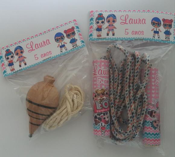 Kit Corda Personalizada e Pião Lol Suprise