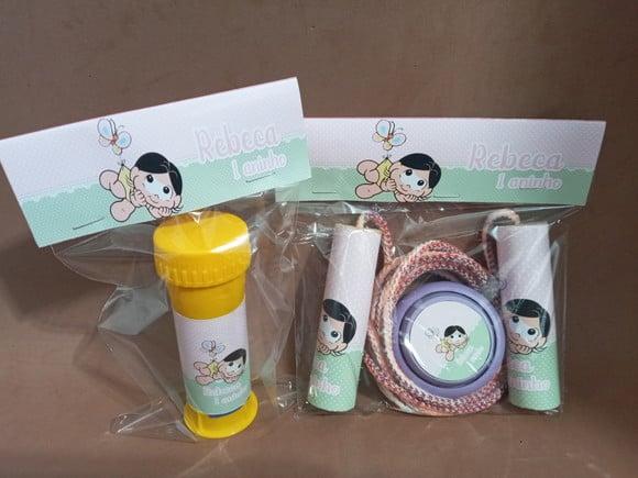 Kit Corda Personalizada, Ioio e Bolinha de Sabão Magali Baby