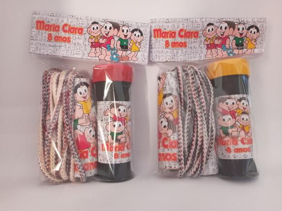 Kit Corda Personalizada e Bolinha de Sabao Turma da Monica