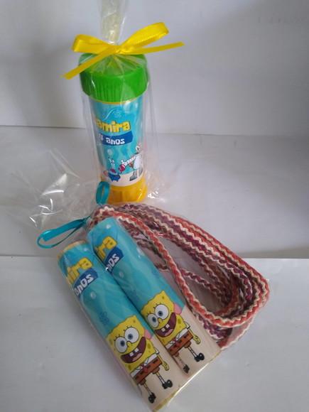 Kit Corda Personalizada e Bolinha de Sabao Bob Esponja
