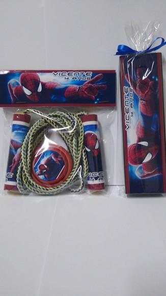 Kit Corda Personalizada e Ioio e Domino Homem Aranha