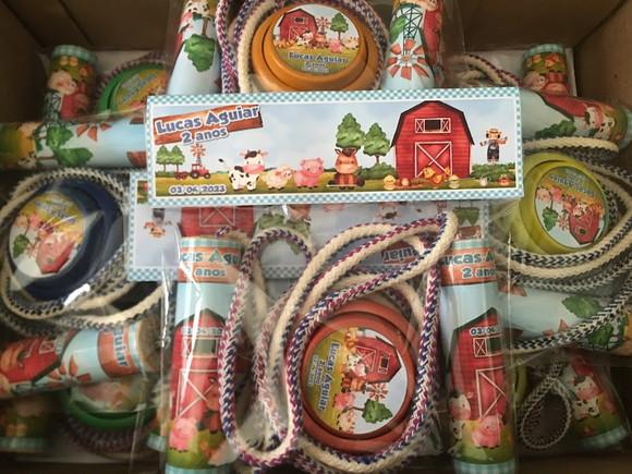 Kit Corda Personalizada e Ioio Fazendinha