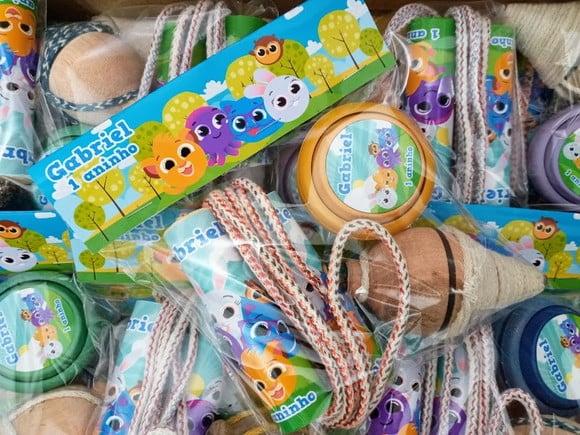 Kit Corda Personalizada, Pião e Ioio Bolofofo