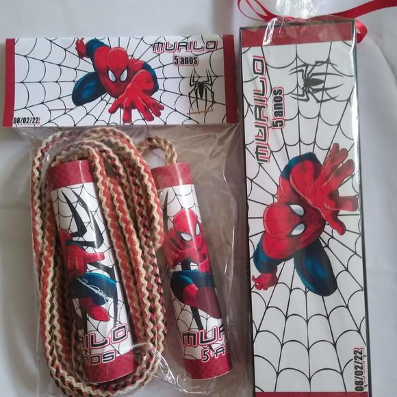 Kit Domino e Corda Personalizado Homem Aranha