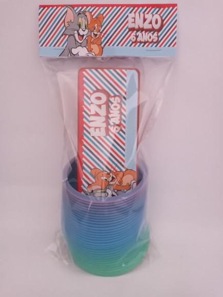 Kit Domino e Mola Personalizado Tom e Jerry