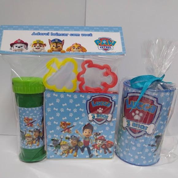Kit Massinha Bolinha de Sabão e Cofrinho Patrulha Canina
