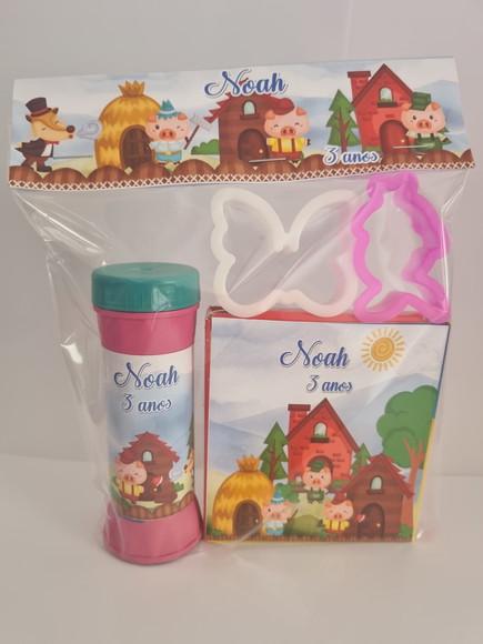 Kit Massinha e Bolinha de Sabão 3 Porquinhos