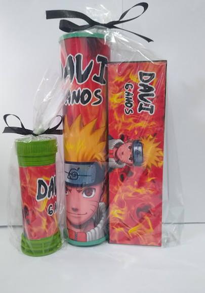 Kit Pega Vareta Domino e Bolinha de Sabão Naruto