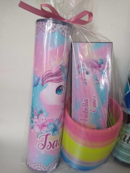 Kit Pega Vareta Dominó e Mola Personalizada Unicornio