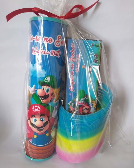 Kit Pega Vareta Dominó e Mola Personalizada Super Mario