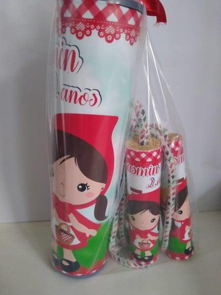 Kit Pega Vareta e Corda Personalizada Chapeuzinho Vermelho