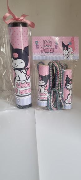 Kit Pega Vareta e Corda Personalizada Kuromi e My Melody