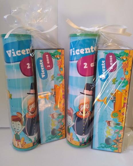 Kit Pega Vareta e Domino Personalizado Bita Fundo do Mar