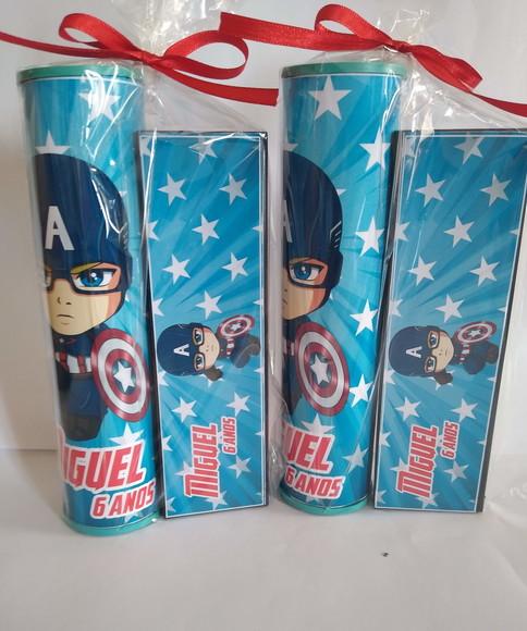 Kit Pega Vareta e Domino Personalizado Capitão America