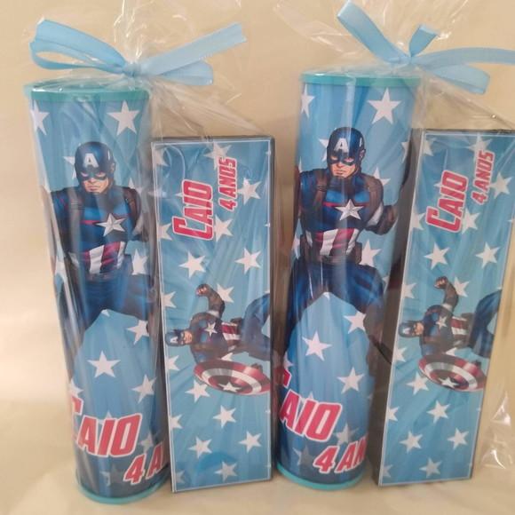 Kit Pega Vareta e Domino Personalizado Capitão America