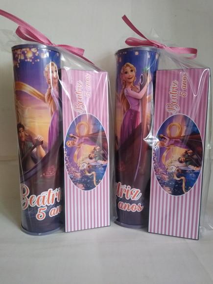 Kit Pega Vareta e Domino Personalizado Enrolados - Rapunzel