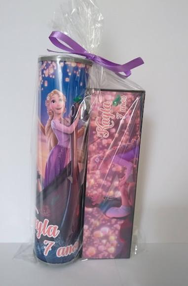 Kit Pega Vareta e Domino Personalizado Enrolados - Rapunzel