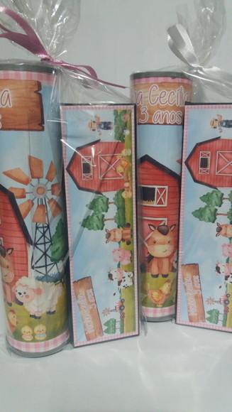 Kit Pega Vareta e Domino Personalizado Fazendinha Aquarelada