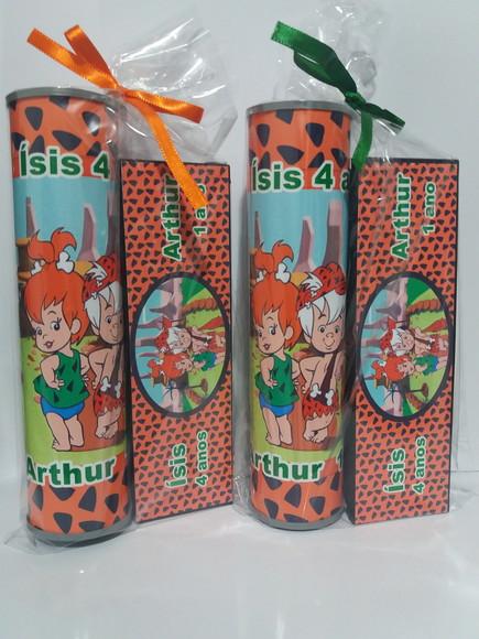 Kit Pega Vareta e Domino Personalizado Flintstones
