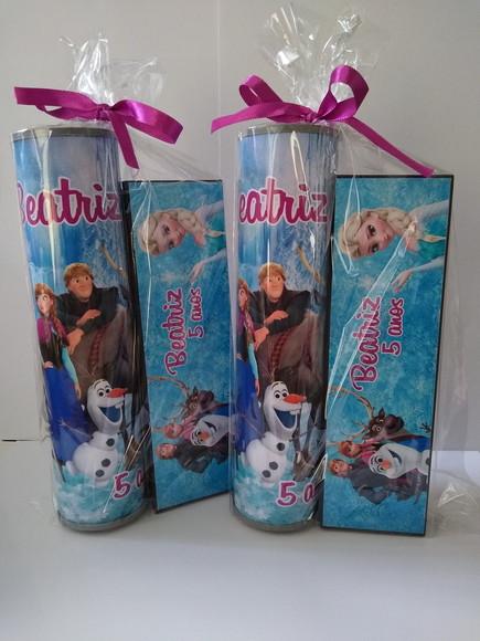 Kit Pega Vareta e Domino Personalizado Frozen