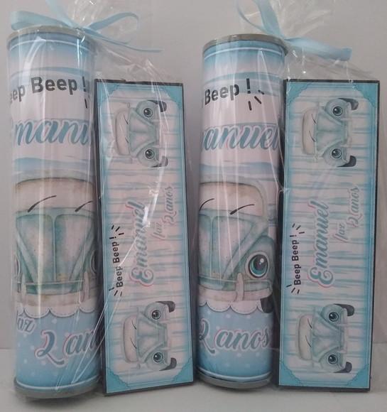 Kit Pega Vareta e Domino Personalizado Fusca Azul