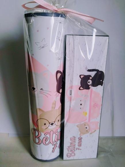 Kit Pega Vareta e Domino Personalizado Gatinho