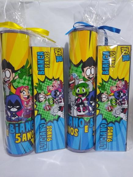 Kit Pega Vareta e Domino Personalizado Jovens Titans