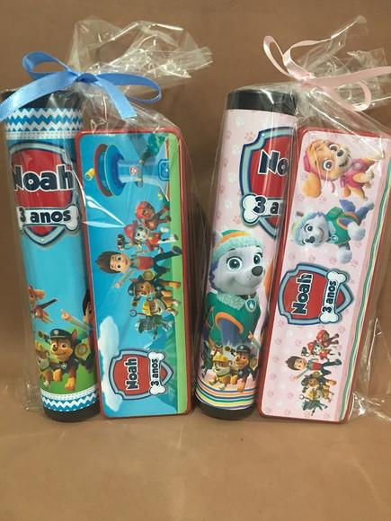 Kit Pega Vareta e Domino Personalizado Patrulha Canina
