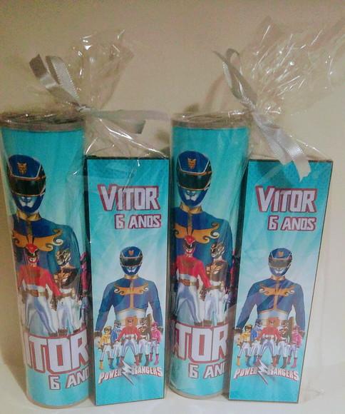 Kit Pega Vareta e Domino Personalizado Power Rangers