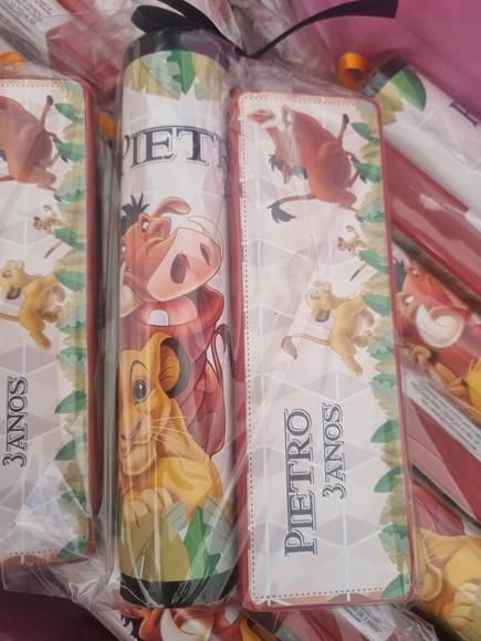 Kit Pega Vareta e Domino Personalizado Rei Leão