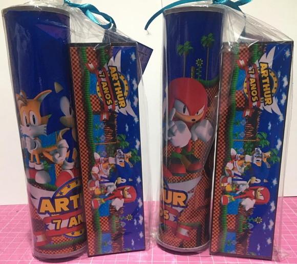 Kit Pega Vareta e Domino Personalizado Sonic