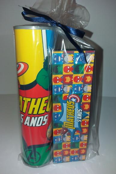 Kit Pega Vareta e Domino Personalizado Super Herois