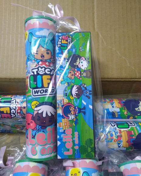 Kit Pega Vareta e Domino Personalizado Toca Life World