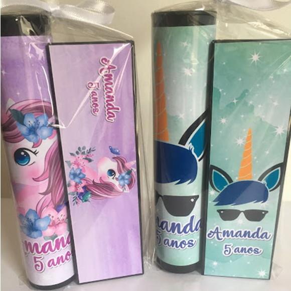 Kit Pega Vareta e Domino Personalizado Unicornio