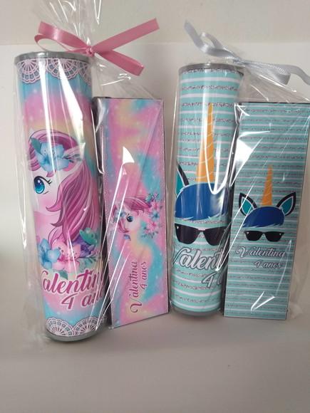 Kit Pega Vareta e Domino Personalizado Unicornio