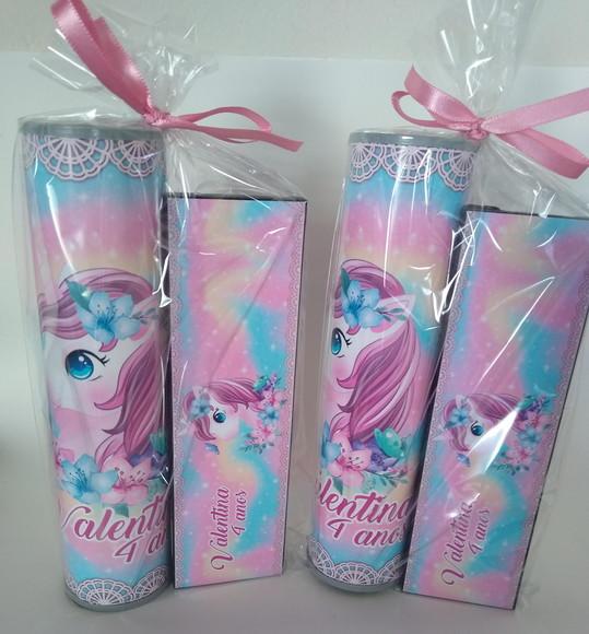 Kit Pega Vareta e Domino Personalizado Unicornio