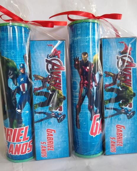 Kit Pega Vareta e Domino Personalizado Vingadores