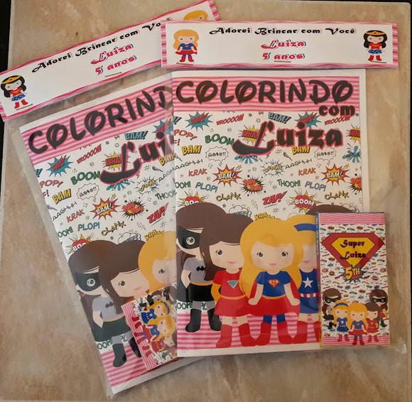 Livro de Colorir c/ Giz Superhero Girls