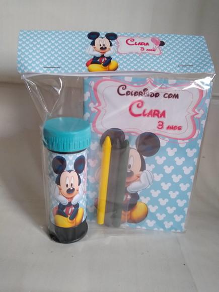 Mini Livro de Colorir c/ 3 Giz com Bolinha de Sabão