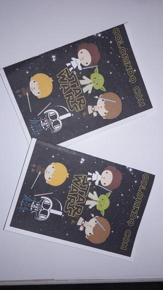 Mini Livro de Colorir c/ 3 Giz Star Wars