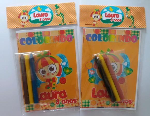 Mini Livro de Colorir c/ 3 Giz Sítio do Pica Pau Amarelo