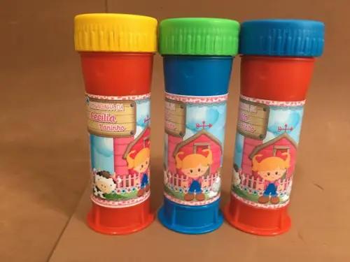 Bolinha de Sabão Personalizada Fazendinha