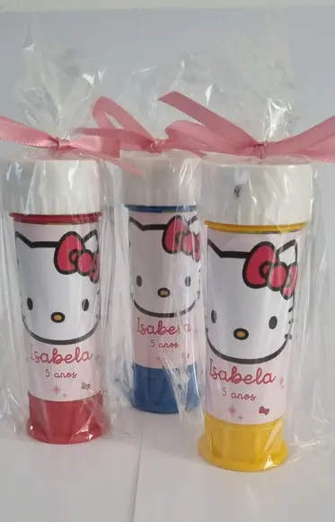 Bolinha de Sabão Personalizada Hello Kitty