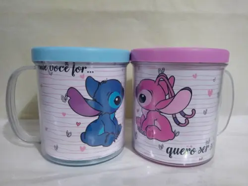 Caneca Acrilica Rosqueavel Personalizada Stitch