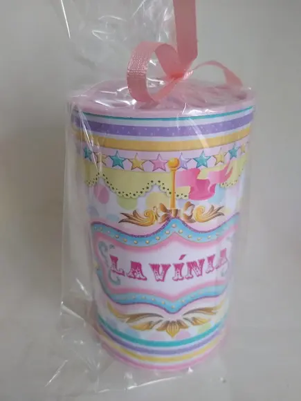 Cofrinho Personalizado Circo Rosa